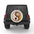 GOLDEN SUN MOON YING YANG SILVER CARBON FIBER TIRE COVER