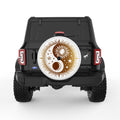 GOLDEN SUN MOON YING YANG WHITE TIRE COVER