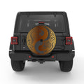 GOLDEN TIGER DRAGON YING YANG BLACK CARBON FIBER TIRE COVER