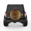 GOLDEN TIGER DRAGON YING YANG BLACK CARBON FIBER TIRE COVER
