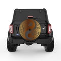 GOLDEN TIGER DRAGON YING YANG BLACK TIRE COVER