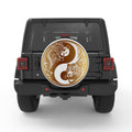 GOLDEN TIGER DRAGON YING YANG BLACK TIRE COVER