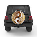 GOLDEN TIGER DRAGON YING YANG SILVER CARBON FIBER TIRE COVER
