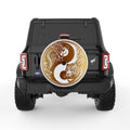 GOLDEN TIGER DRAGON YING YANG PEARL  WHITE CARBON FIBER TIRE COVER