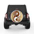 GOLDEN TIGER DRAGON YING YANG WHITE TIRE COVER