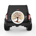 GOLDEN TREE OF LIFE WHITE TIRE COVER