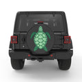 GREEN SEA TURTLE PEARL  WHITE CARBON FIBER TIRE COVER