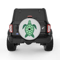GREEN SEA TURTLE SILVER CARBON FIBER TIRE COVER
