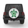 GREEN SEA TURTLE SILVER CARBON FIBER TIRE COVER
