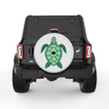 GREEN SEA TURTLE PEARL  WHITE CARBON FIBER TIRE COVER