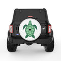 GREEN SEA TURTLE WHITE TIRE COVER