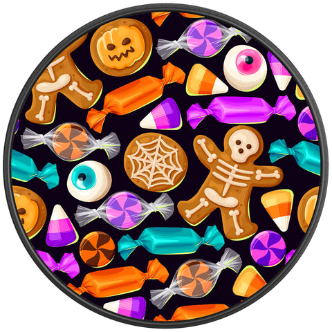 HALLOWEEN SWEETS AND COOKIES BLACK CARBON FIBER TIRE COVER