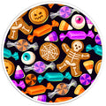 HALLOWEEN SWEETS AND COOKIES PEARL  WHITE CARBON FIBER TIRE COVER