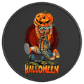HALLOWEEN ZOMBIE WITH PUMPKIN PEARL  WHITE CARBON FIBER TIRE COVER