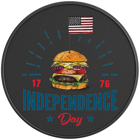 HAMBURGER INDEPENDENCE DAY PEARL  WHITE CARBON FIBER TIRE COVER