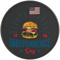HAMBURGER INDEPENDENCE DAY BLACK CARBON FIBER TIRE COVER