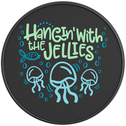 HANGING WITH THE JELLIES PEARL  WHITE CARBON FIBER TIRE COVER