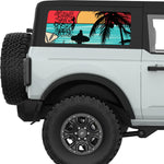 HAPPINESS COMES IN WAVES QUARTER WINDOW DECAL FITS 2021+ FORD BRONCO 2 DOOR HARD TOP