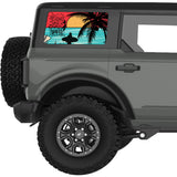 HAPPINESS COMES IN WAVES QUARTER WINDOW DECAL FITS 2021+ FORD BRONCO 4 DOOR HARD TOP