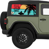 HAPPINESS COMES IN WAVES QUARTER WINDOW DECAL FITS 2011-2018 JEEP WRANGLER 2 DOOR HARD TOP JK