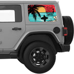 HAPPINESS COMES IN WAVES QUARTER WINDOW DECAL FITS 2018+ JEEP WRANGLER 4 DOOR HARD TOP JLU