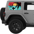 HAPPINESS COMES IN WAVES QUARTER WINDOW DECAL FITS 2011-2018 JEEP WRANGLER 4 DOOR HARD TOP JKU