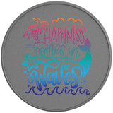 HAPPINESS COMES IN WAVES SILVER CARBON FIBER TIRE COVER