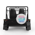 HAPPINESS COMES IN WAVES WHITE CARBON FIBER TIRE COVER FOR MOKE