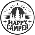 HAPPY CAMPER BLACK TIRE COVER