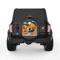 HAPPY CAMPER FIRE BLACK TIRE COVER