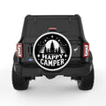 HAPPY CAMPER TREES WHITE TIRE COVER