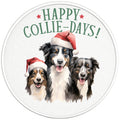 HAPPY COLLIE DAYS PEARL  WHITE CARBON FIBER TIRE COVER
