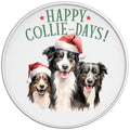 HAPPY COLLIE DAYS WHITE TIRE COVER
