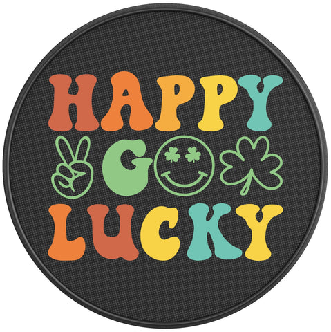 HAPPY GO LUCKY BLACK CARBON FIBER TIRE COVER