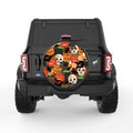 HAPPY HALLOWEEN PATTERN BLACK CARBON FIBER TIRE COVER