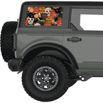 HAPPY HALLOWEEN PATTERN QUARTER WINDOW DECAL FITS 2021+ FORD BRONCO 4 DOOR HARD TOP