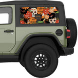 HAPPY HALLOWEEN PATTERN QUARTER WINDOW DECAL FITS 2018+ JEEP WRANGLER 2 DOOR HARD TOP JL