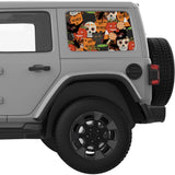 HAPPY HALLOWEEN PATTERN QUARTER WINDOW DECAL FITS 2018+ JEEP WRANGLER 4 DOOR HARD TOP JLU