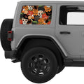 HAPPY HALLOWEEN PATTERN QUARTER WINDOW DECAL FITS 2011-2018 JEEP WRANGLER 4 DOOR HARD TOP JKU