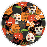 HAPPY HALLOWEEN PATTERN PEARL  WHITE CARBON FIBER TIRE COVER