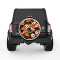 HAPPY HALLOWEEN PATTERN SILVER CARBON FIBER TIRE COVER
