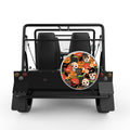 HAPPY HALLOWEEN PATTERN SILVER CARBON FIBER TIRE COVER FOR MOKE