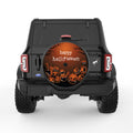 HAPPY HALLOWEEN PUMPKIN MONSTERS BLACK CARBON FIBER TIRE COVER