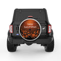 HAPPY HALLOWEEN PUMPKIN MONSTERS SILVER CARBON FIBER TIRE COVER