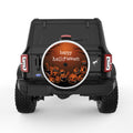 HAPPY HALLOWEEN PUMPKIN MONSTERS WHITE TIRE COVER