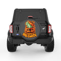 HAPPY HALLOWEEN WITCHCRAFT BLACK CARBON FIBER TIRE COVER
