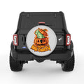 HAPPY HALLOWEEN WITCHCRAFT SILVER CARBON FIBER TIRE COVER