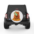 HAPPY HALLOWEEN WITCHCRAFT PEARL  WHITE CARBON FIBER TIRE COVER