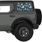 HAPPY SNOWMEN QUARTER WINDOW DECAL FITS 2021+ FORD BRONCO 4 DOOR HARD TOP