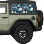 HAPPY SNOWMEN QUARTER WINDOW DECAL FITS 2018+ JEEP WRANGLER 2 DOOR HARD TOP JL